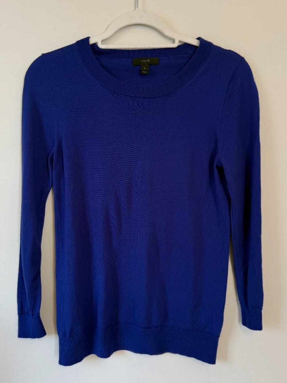 J.Crew Women's 100% Merino Wool Blue Tippi Sweater Size Small Fitted Pullover